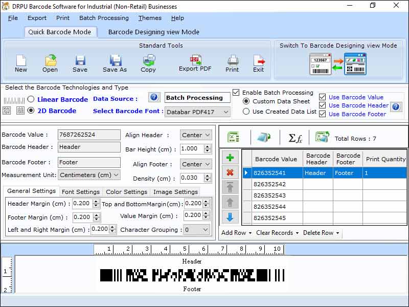 Industrial Barcode Labeling Design Tool screenshot