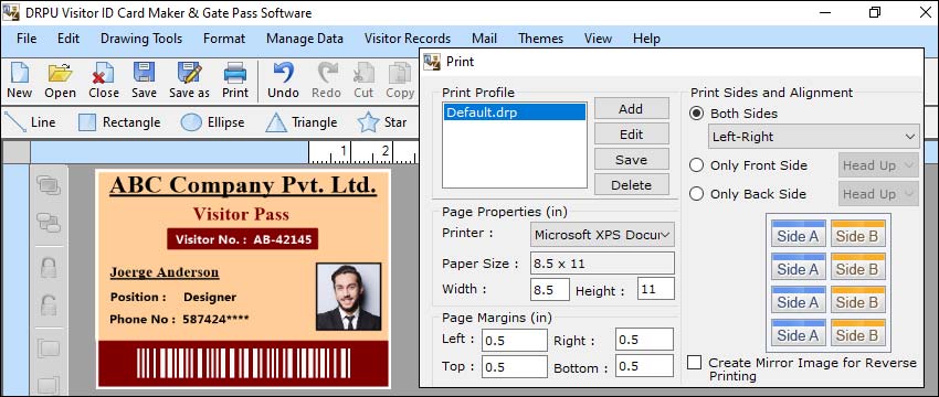 Printing Options Available in a Gate Pass Maker