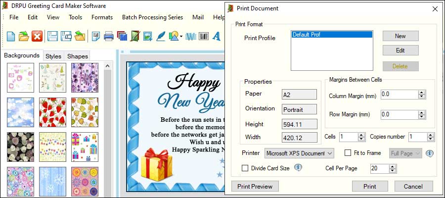 Print Compatibility of Greeting Card Design