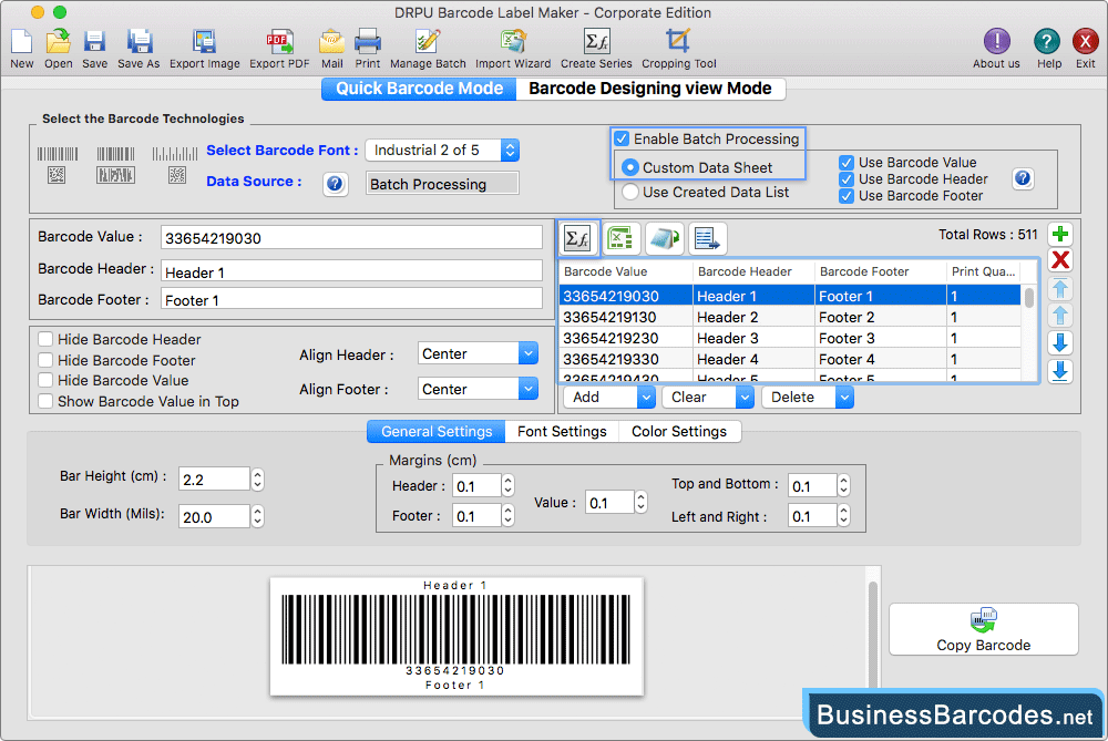 Business Barcodes - Mac Corporate Edition