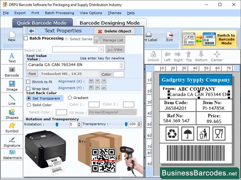 Compliance Barcode Software screenshot