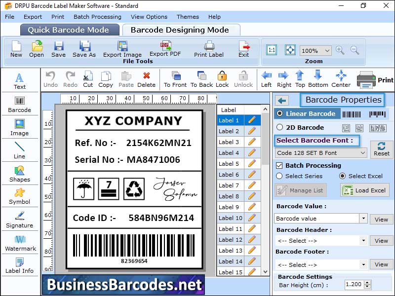 Barcode Generator Code 128 Software 3.5 full