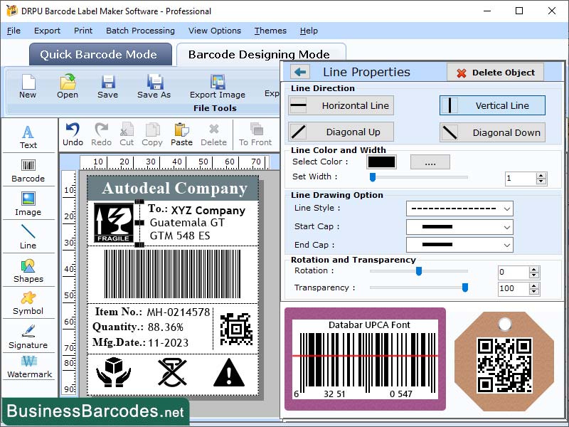 Professional UPCA Barcode Maker Tool software
