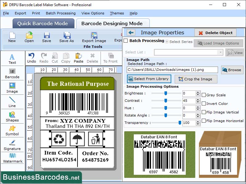 Data Bar Ean 8 Barcode Printing App 15.23 full