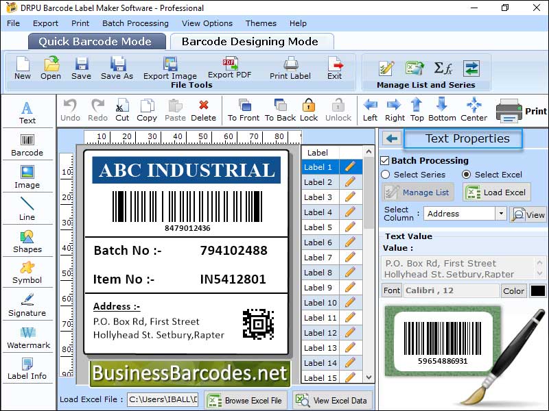 Colourful Barcode Label Maker Software software