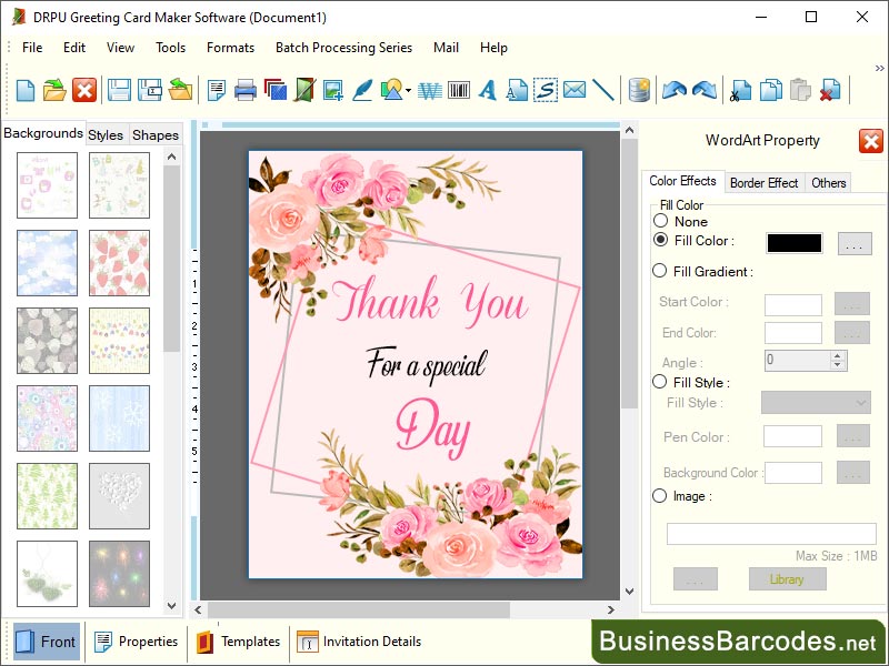 Greeting Card Printing Program screenshot
