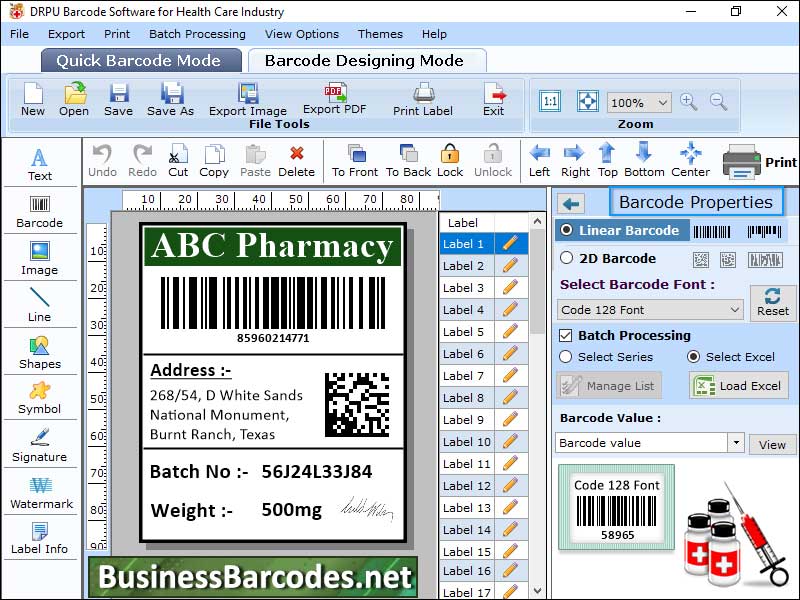 Encode Patient Privacy Barcode software