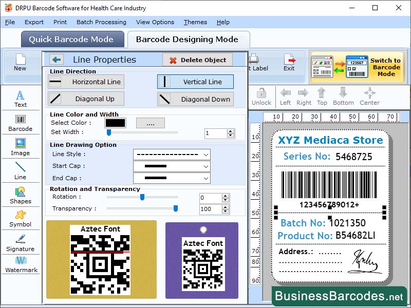 Healthcare Industry Barcode Software software