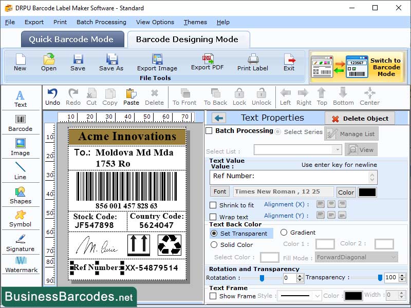 Order Online Business Barcode Maker screenshot