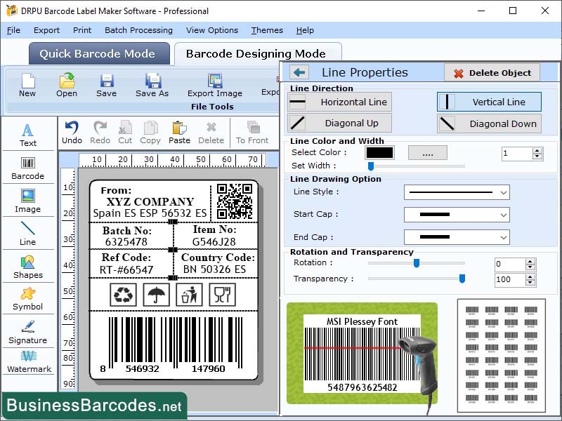 Download MSI Plessey Barcode Software 15.9 full