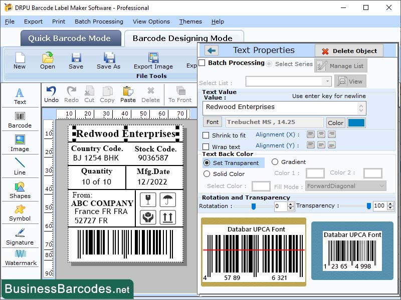Tracking Databar UPCA Barcode Software 15.12 full