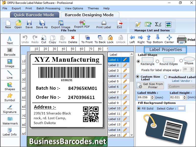 Professional Barcode Maker Software screenshot