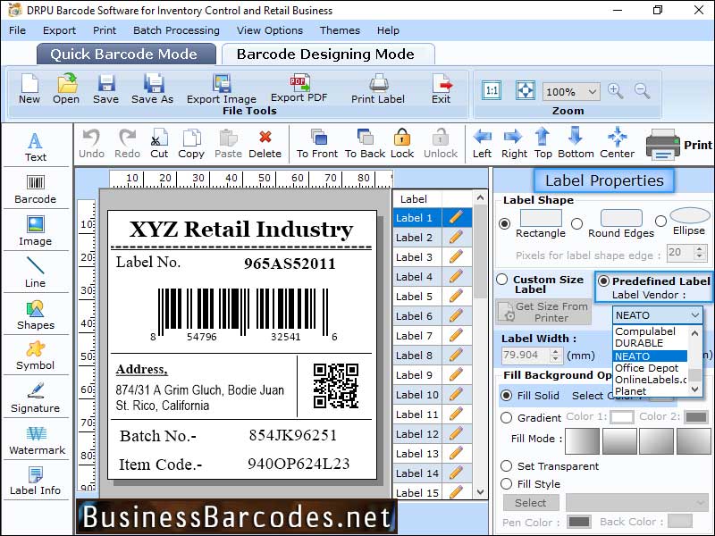 Business Databar UPCA Barcode 13.3 full