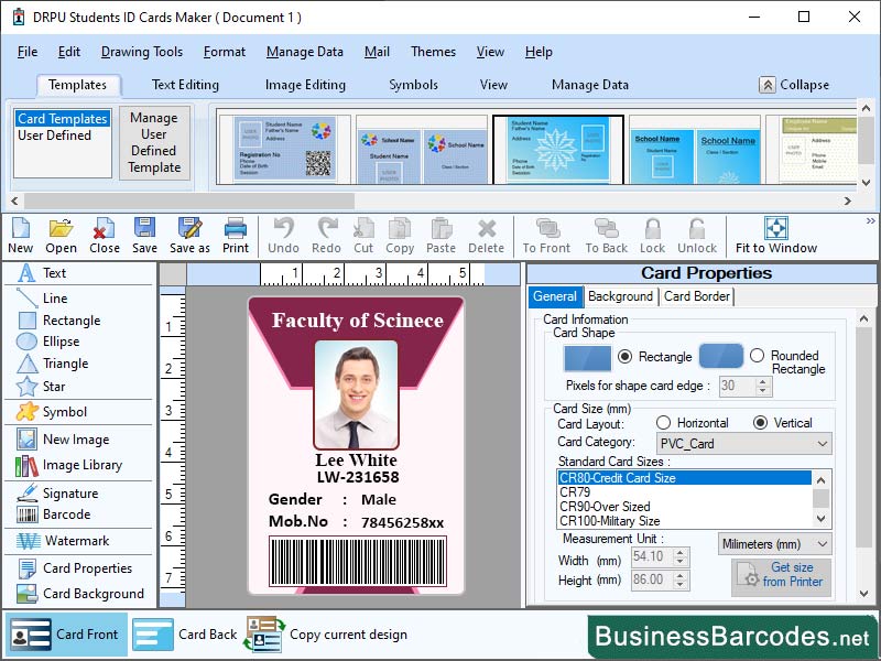 Printing Student ID Card Software screenshot