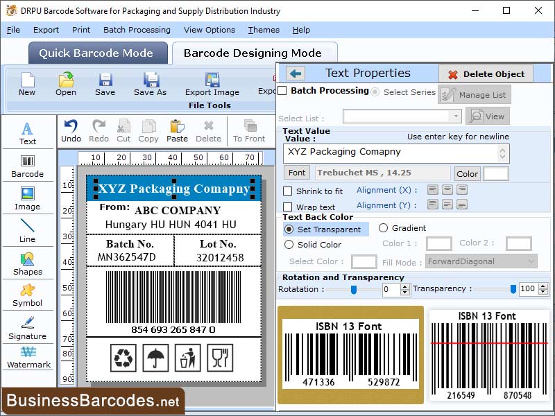 Supply Chain for Distribution Barcode screenshot