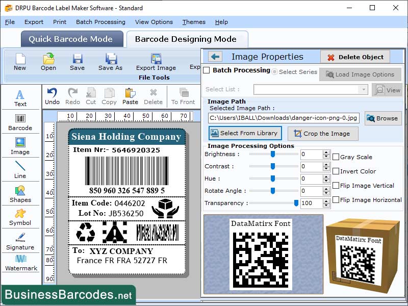 Data Matrix Barcode Maker Software software