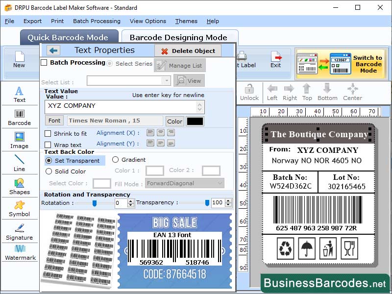 Standardized EAN13 Barcode Maker 7.7.1.6 full