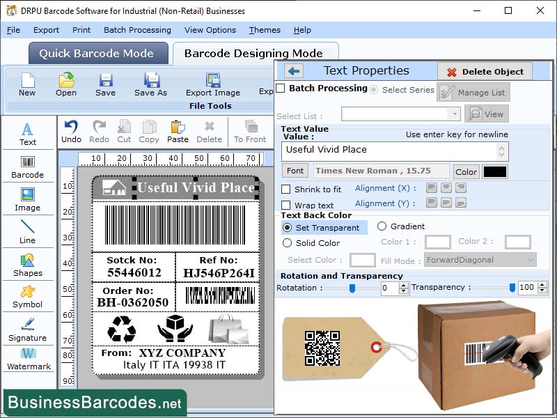 Industrial Barcodes Designing Software screenshot