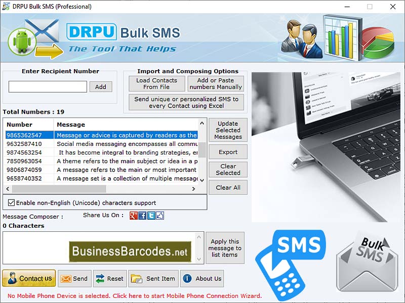 USB Modem for Scheduling SMS Message screenshot