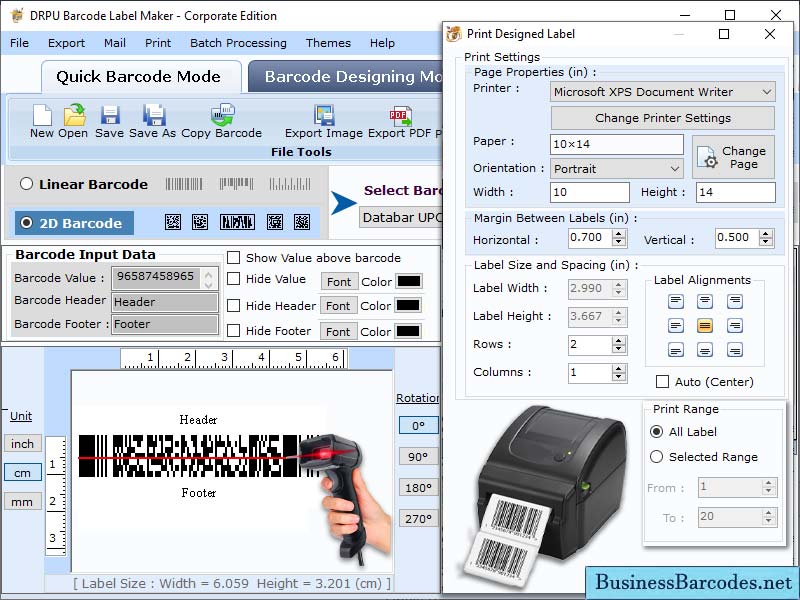 Business Barcode Label Maker Tool 4.5 full