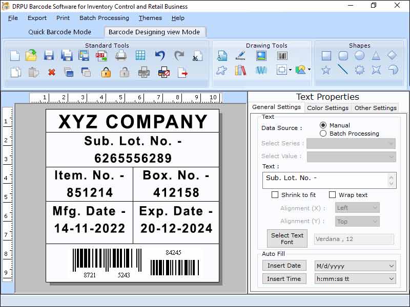 Logistic Barcode Designing Software Screenshot