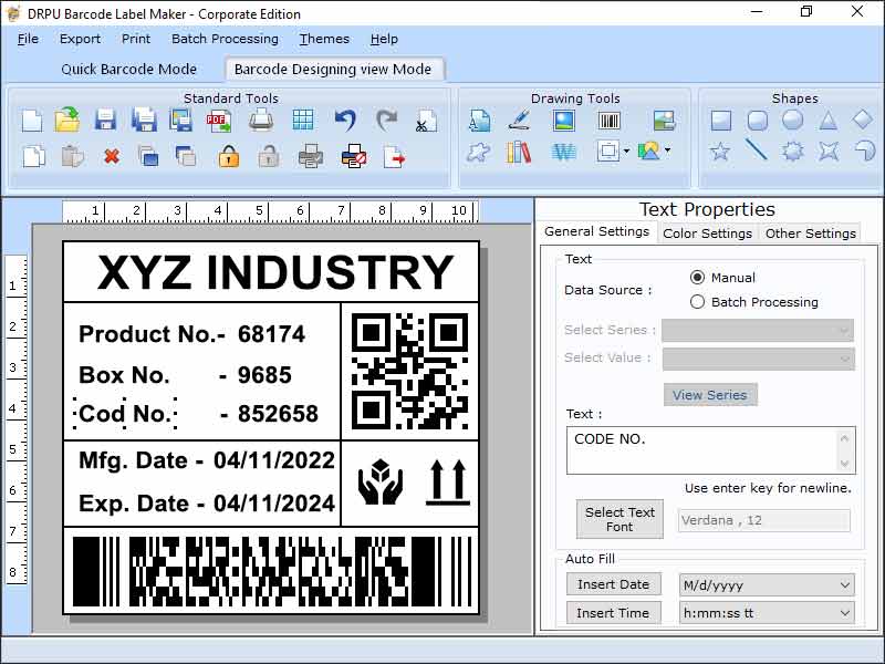 Business Barcode Label Printing Tool