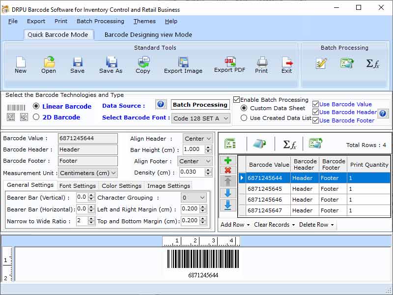 Retail Industry Barcode Label Maker Tool software