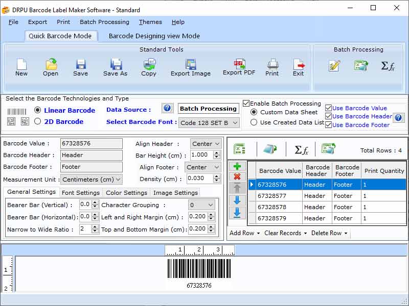 Customized Barcode Label Maker Software screenshot